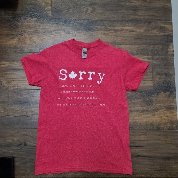 Canadian's definition of Sorry Tshirt Funny Canada Apology Tee Adult small - Picture 1 of 4